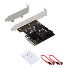 4-portová pevná multifunkčná prenosná karta Pcie X4 podporuje 0/1/10 Sata3 Disk Ssd adaptér