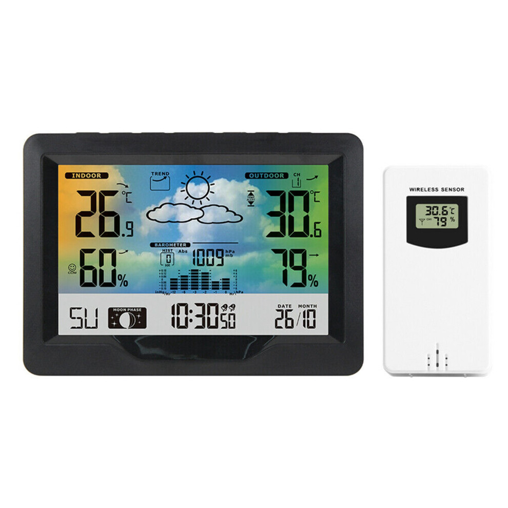Station météo 3383F Température Humidité Hygromètre Intérieur Extérieur Prévisions Fonction Snooze Horloge