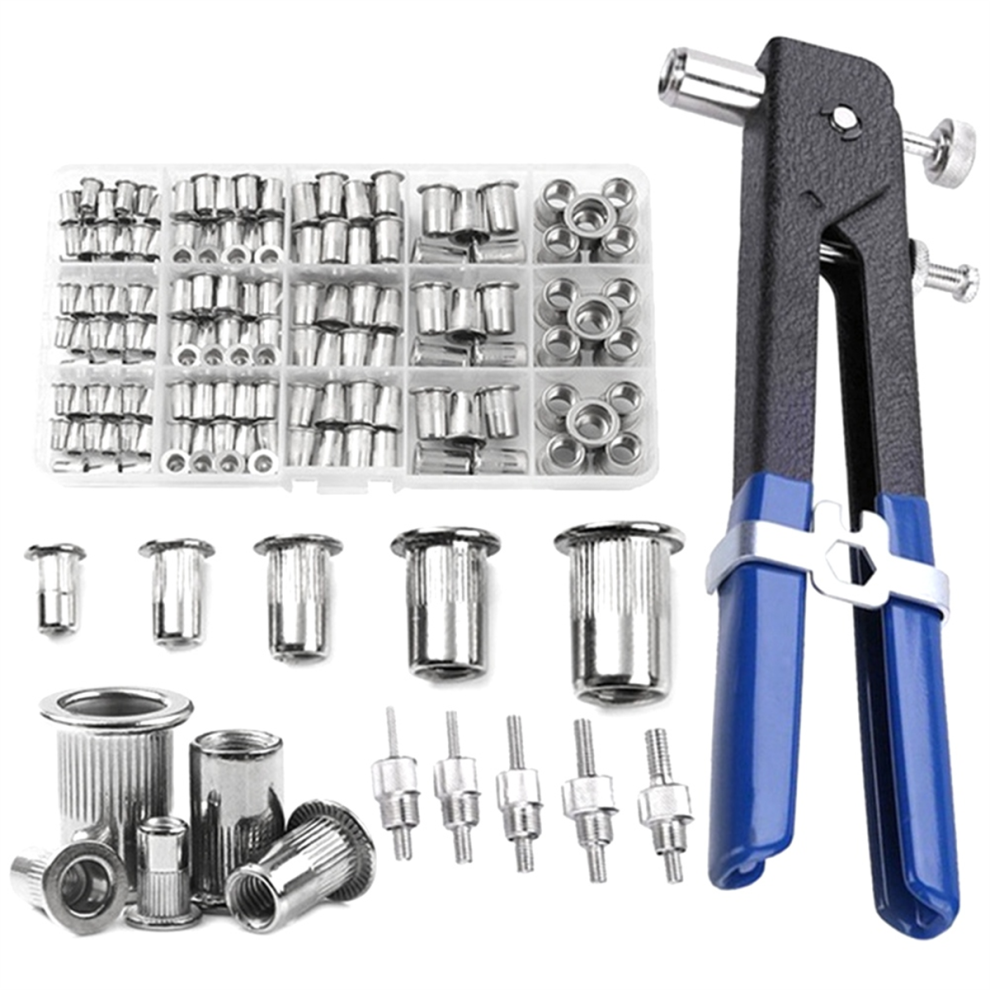 Kit de mandrins de pince à écrous à rivets 150 pièces M3//M5/M6/M8 ensemble d'outils de réparation de mandrins d'écrou avec pinces
