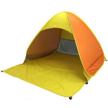 Strandtent Ultralicht Opvouwbaar - Automatisch Openen Familie Reizen Vissen Kamperen Anti-Uv Volledige Zonnescherm Oranje en Geel