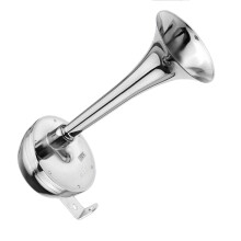 12V 126DB Auto Universal Super Laut Air Horn Chrom Tracheal mit Halterung für Lkw Boot Motorrad