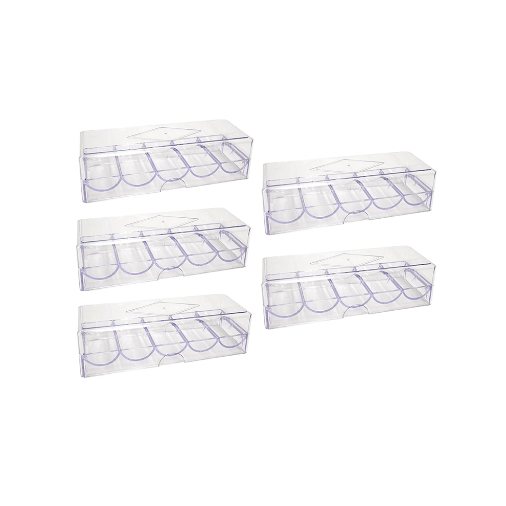 Photos - Dining Table LLhappy-Clear Acrylic Poker Chip Rack with Cover/Casino Tray Lid, Holds 100 Chips Each