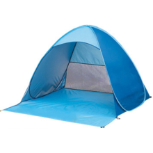 Strandtent voor 4 personen met deurgordijn, zonnescherm, draagbare babyschuilplaats - direct opgezet