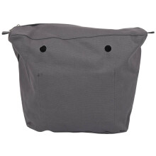 Wasserdichter Canvas-Einsatz mit Innenfutter und Reißverschlusstasche für Obag O Bag Handtasche – tiefgrau