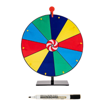 LLhappy-16In Tabletop Prize Wheel 10 Slots Editable with Dry Erase Pen for Fortune Game Board