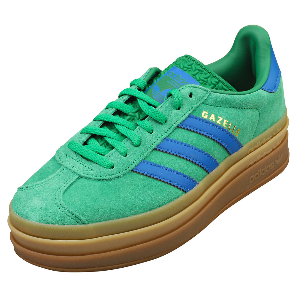 Adidas Gazelle Bold Womens Fashion Trainers In Green Blue - 8.5 UK