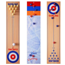 LLhappy-3 in 1 Table Shuffleboard Game Curling Bowling Top Games for Home Gift Children and Adults