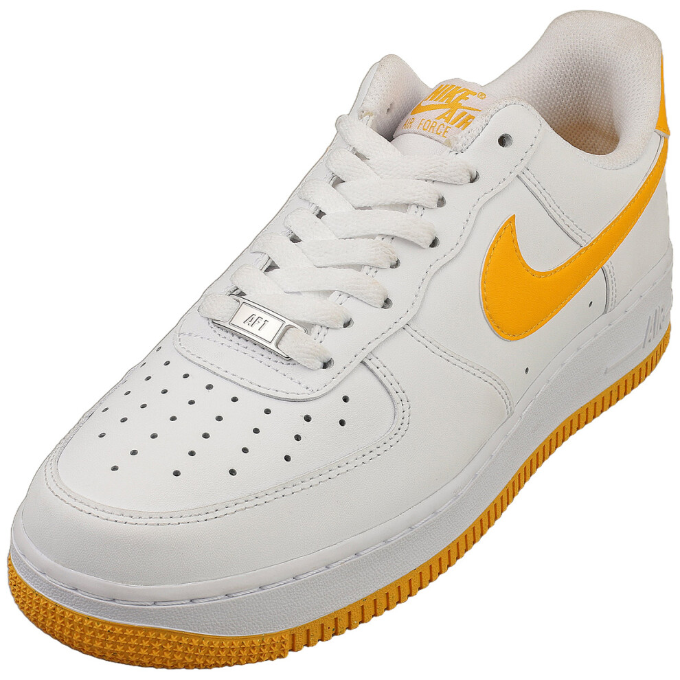 (8.5) Nike Air Force 1 07 Mens Fashion Trainers In White Yellow