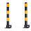 2 x Steel Retractable Folding Security Parking Driveway Vehicle Post Bollards 1