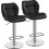 (Black) Modern Adjustable Bar Stools, Set of 2, PU Leather 3