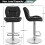 (Black) Modern Adjustable Bar Stools, Set of 2, PU Leather 4