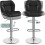 (Black) Modern Adjustable Bar Stools, Set of 2, PU Leather 6
