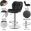 (Black) Modern Adjustable Bar Stools, Set of 2, PU Leather 7