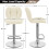 (Beige) Modern Adjustable Bar Stools, Set of 2, PU Leather 3