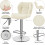 (Beige) Modern Adjustable Bar Stools, Set of 2, PU Leather 5