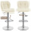 (Beige) Modern Adjustable Bar Stools, Set of 2, PU Leather 6