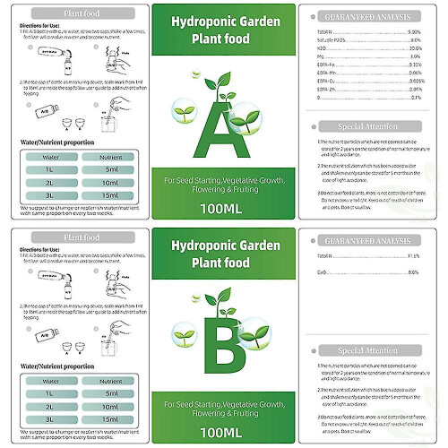 A b Two Part Set Liquid Hydroponic Nutrients Promote Absorption Efficiency Suitable For Tomatoes 1