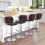 (Brown) Modern Adjustable Bar Stools, Set of 2, PU Leather 4
