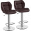 (Brown) Modern Adjustable Bar Stools, Set of 2, PU Leather 5