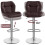 (Brown) Modern Adjustable Bar Stools, Set of 2, PU Leather 8