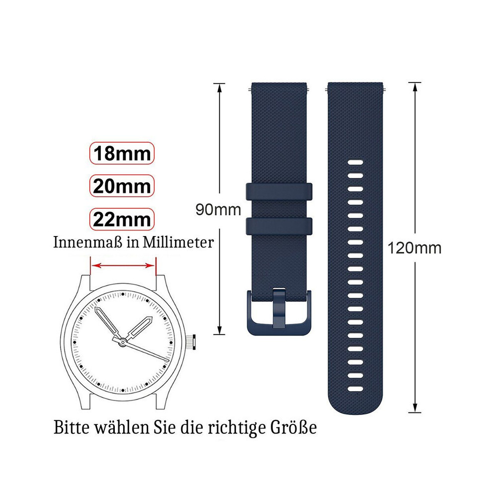 (, 22Mm) Watch Bands,Smartwatch Bracelet Silicone Strap Watch Band Waterproof Blue 3382592196062