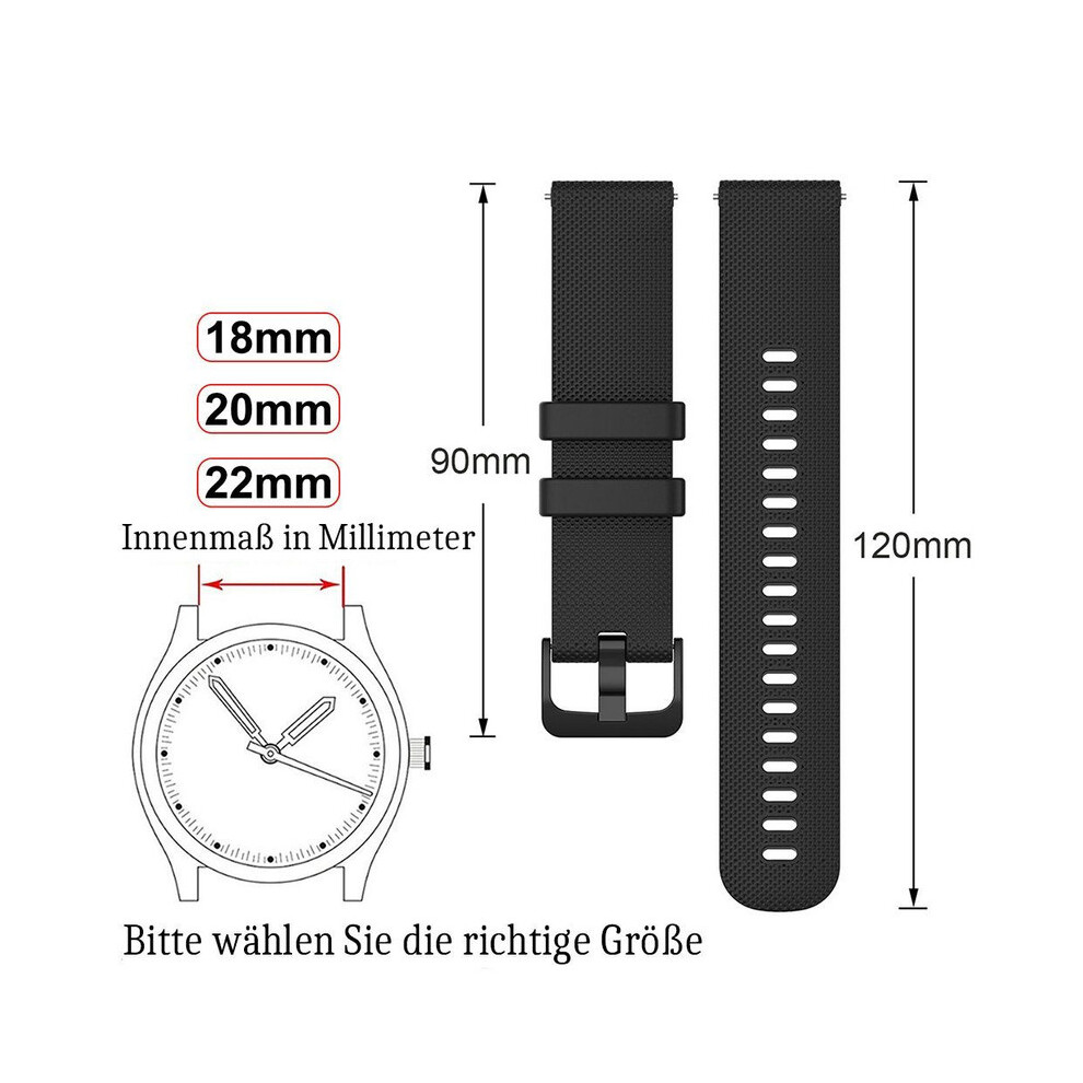 (, 18Mm) Watch Bands,Smartwatch Bracelet Silicone Strap Watch Band Waterproof Black 3382592195980