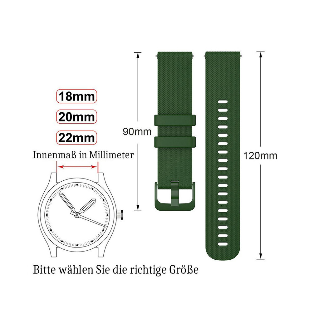(Green, 22mm) Watch Bands,Smartwatch Bracelet Silicone Strap Watch Band Waterproof-image-OPC-PFWT5DF-NEW