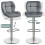 (Dark Grey) Modern Adjustable Bar Stools, Set of 2, PU Leather 3