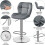 (Dark Grey) Modern Adjustable Bar Stools, Set of 2, PU Leather 5