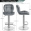 (Dark Grey) Modern Adjustable Bar Stools, Set of 2, PU Leather 7