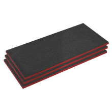 Sealey Easy Peel Shadow Foam&reg; 1200 x 550 x 30mm, Red/Black - Pack of 3 SFPK30R