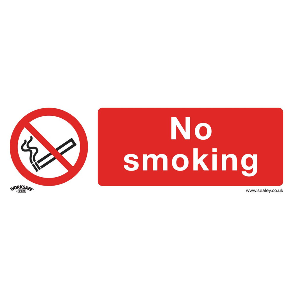 Sealey Worksafe® No Smoking Safety Sign, Rigid Plastic - Pack of 10 SS13P10