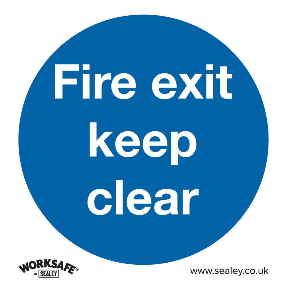 Sealey Worksafe® Fire Exit Keep Clear Safety Sign - Rigid Plastic SS2P1