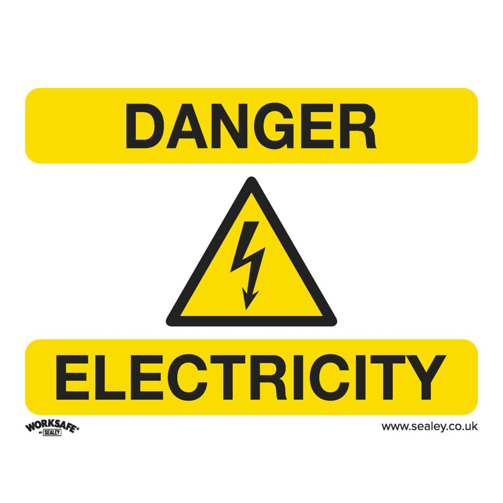 Sealey Worksafe® Danger Electricity Safety Sign, Rigid Plastic - Pack of 10 SS41P10