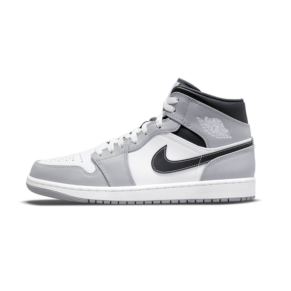 (UK10/EUR45/29CM) Nike Air Jordan 1 Mid Light Smoke Grey Men's Shoes Trainers