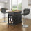 (Grey) Modern Adjustable Bar Stools, Set of 2, PU Leather 1