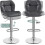 (Grey) Modern Adjustable Bar Stools, Set of 2, PU Leather 8