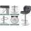 (Grey) Modern Adjustable Bar Stools, Set of 2, PU Leather 9