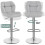 (Light Grey) Modern Adjustable Bar Stools, Set of 2, PU Leather 3