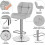 (Light Grey) Modern Adjustable Bar Stools, Set of 2, PU Leather 4