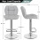 (Light Grey) Modern Adjustable Bar Stools, Set of 2, PU Leather 6