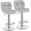 (Light Grey) Modern Adjustable Bar Stools, Set of 2, PU Leather 7