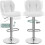 (White) Modern Adjustable Bar Stools, Set of 2, PU Leather 3