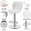 (White) Modern Adjustable Bar Stools, Set of 2, PU Leather 4