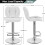 (White) Modern Adjustable Bar Stools, Set of 2, PU Leather 5