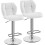 (White) Modern Adjustable Bar Stools, Set of 2, PU Leather 6
