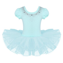 (Mint Green, 3T) Girl Rhinestone Ballet Tutu Dress Children's Ballerina Party Costume Kid Dancewear Gymnastic Leotard Stage Professional Clothing