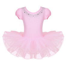 (Pink, 3T) Girl Rhinestone Ballet Tutu Dress Children's Ballerina Party Costume Kid Dancewear Gymnastic Leotard Stage Professional Clothing