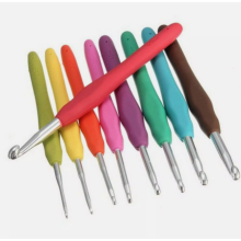 9Pcs Crochet Hooks Set Soft Grip Handles Knitting Needles Multi Colour