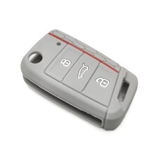 (Gray) For VW golf 7 GTI POLO T-Cross T-Roc touran Tiguan Skoda Octavia Rapid kodiaq Fabia Seat Ibiza leon Ateca Arona key case cover